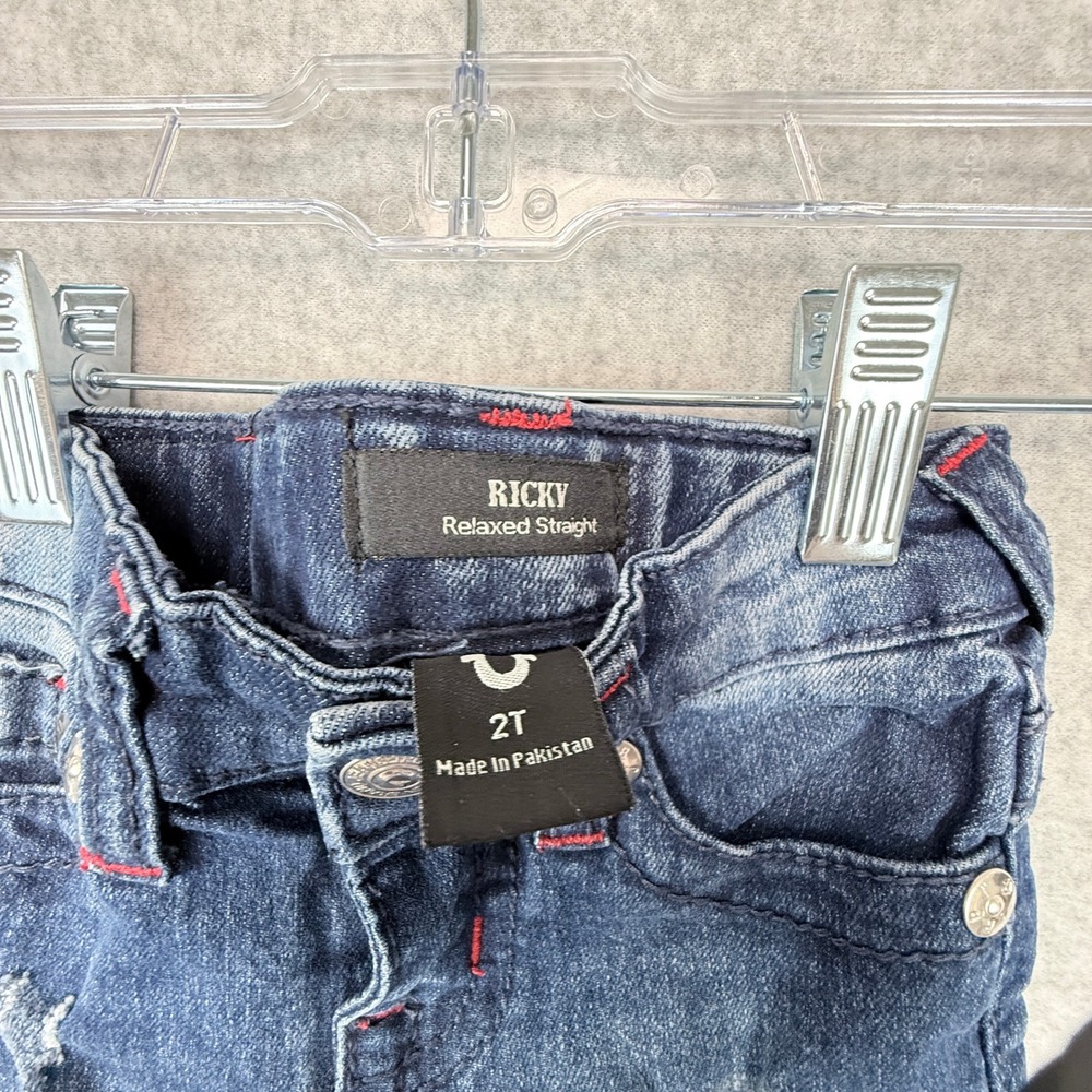 True Religion Ricky Relaxed Straight Jeans Kids 2T Blue Denim Streetwear Casual - Picture 7 of 7